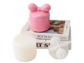 Molde silicona porta objetos con tapa moño 